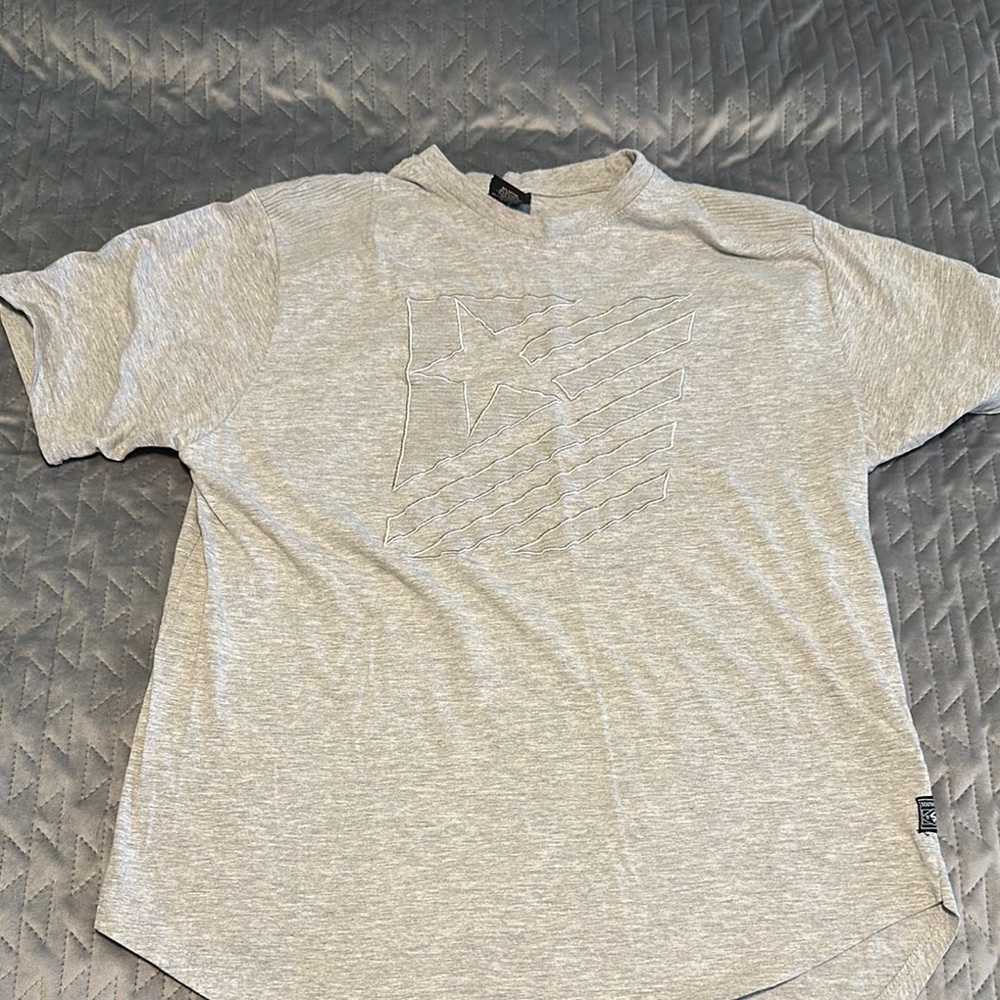 South Pole Gray Short Sleeve Tees Casual Crew Neck